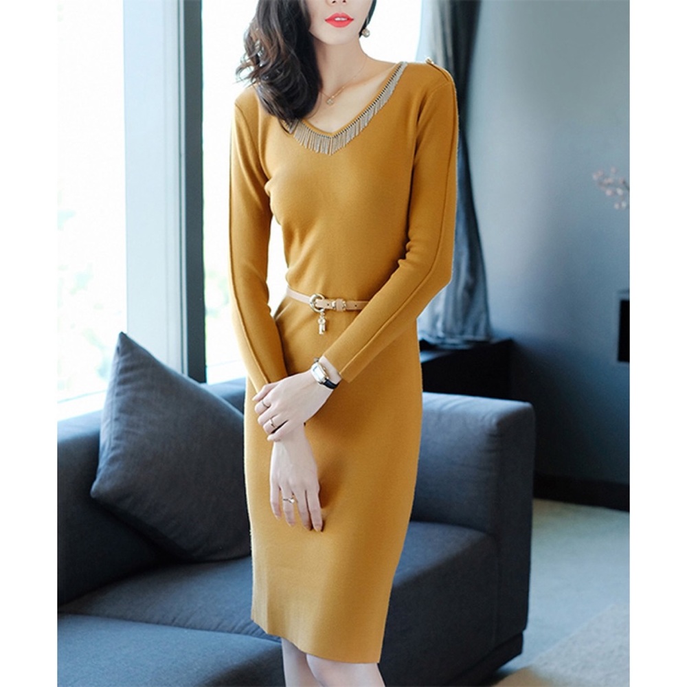 NWOT Mustard Career Sweater Dress